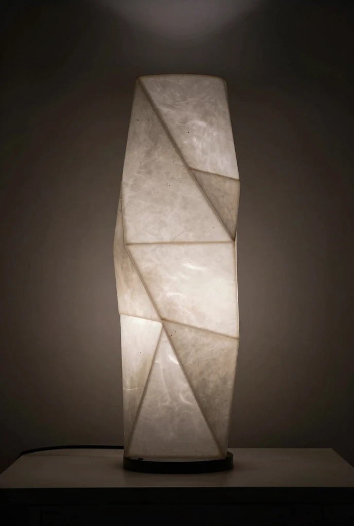 Equinox Series lamp with geometric design and dramatic lighting effects