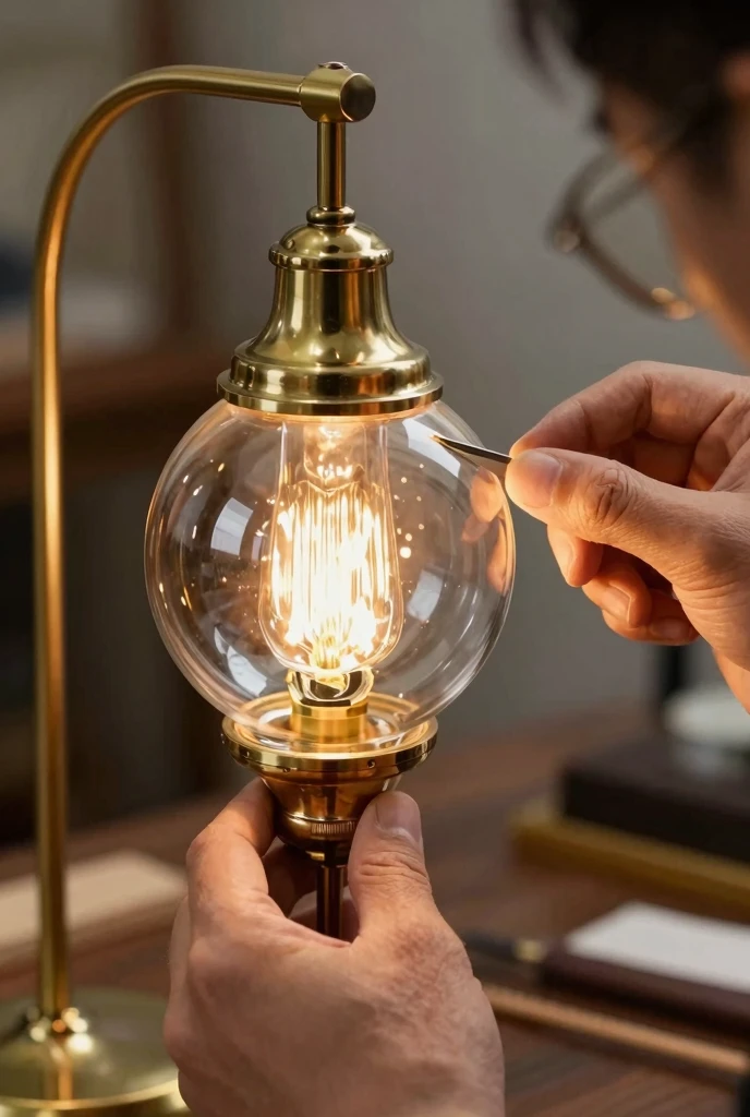 Luxury lamp design process showing attention to detail and premium finishes