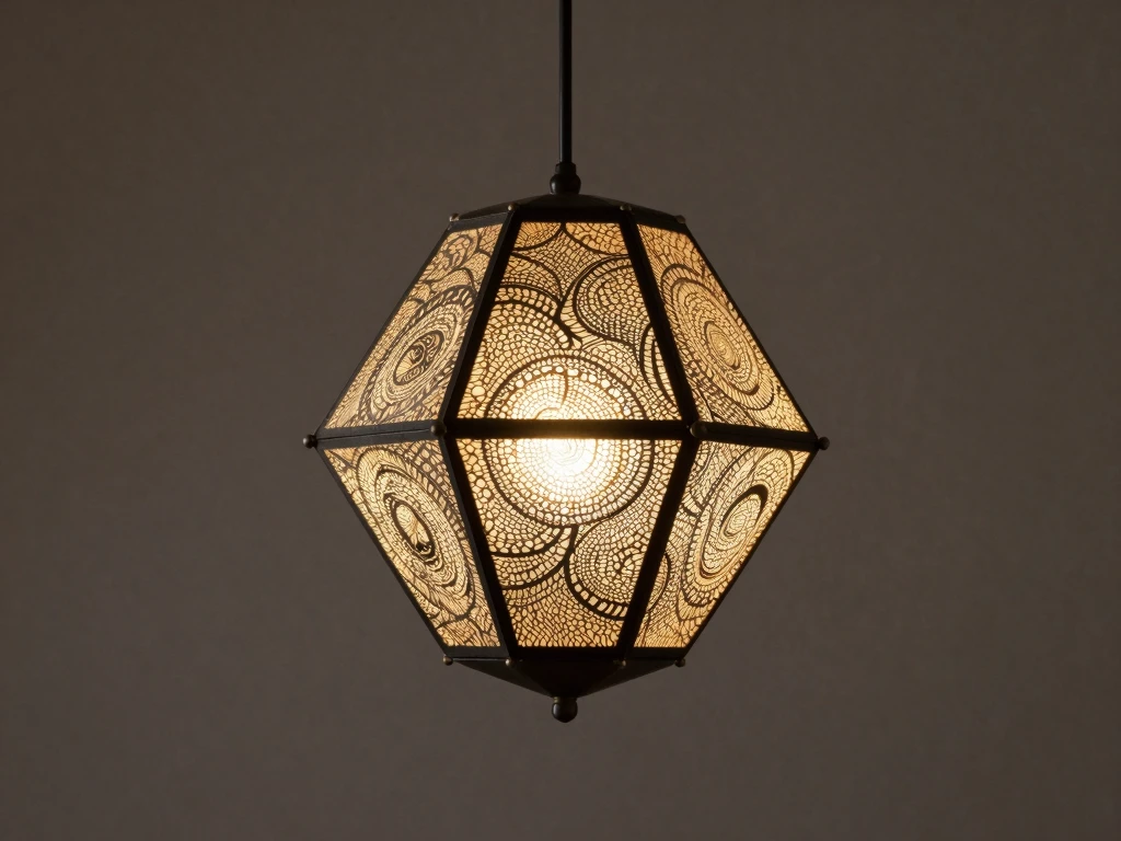 Celestial Pendant Lamp with geometric design and artisanal craftsmanship